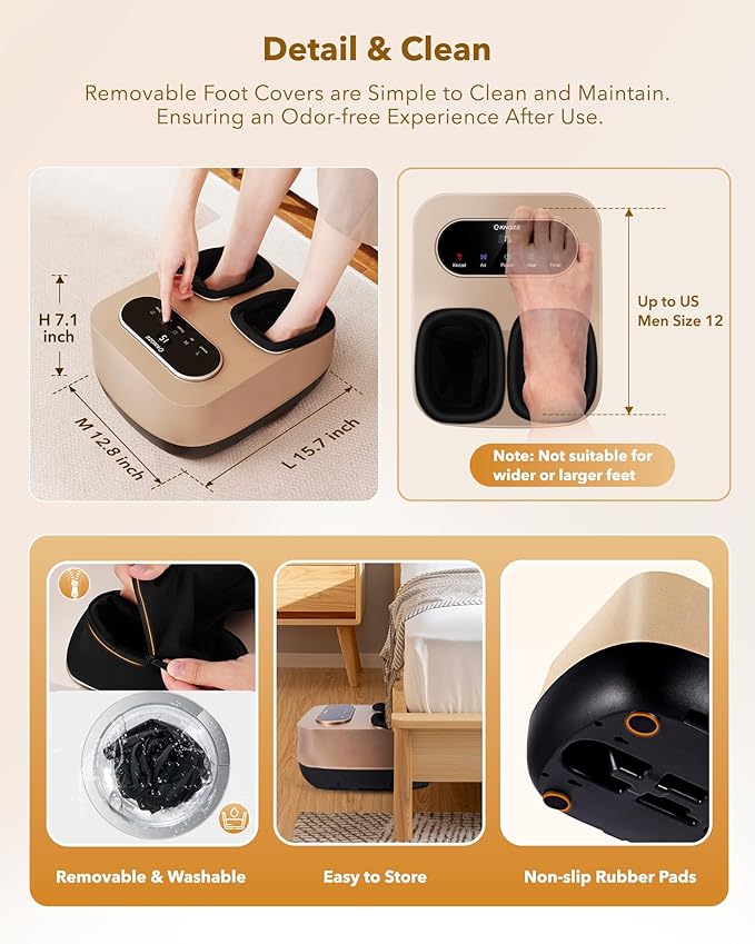 KNQZE Foot Massager with Heat and Remote, Shiatsu Deep Kneading Feet Massager for Plantar Fasciitis & Neuropathy, Foot Warmer, Gifts for Mom Women Men Dad, Fits Up to Men Size 12(Gold) - Bloomnest