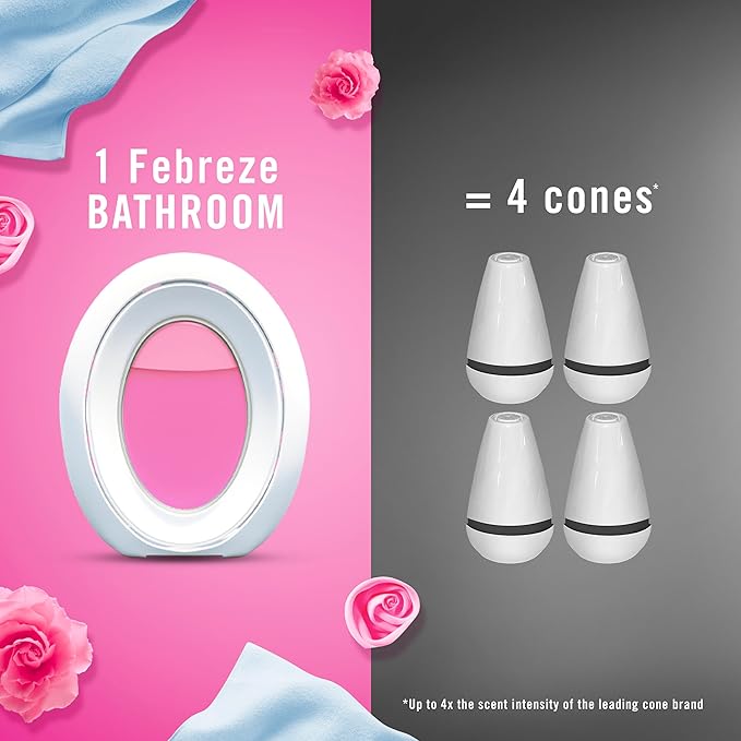 Febreze Bathroom Air Freshener, Odor-Fighting, Plug In Alternative, Air Fresheners for Home and Bathroom and Kitchen, Closet Air Fresheners, Downy April Fresh Scent, 6 Count - Bloomnest