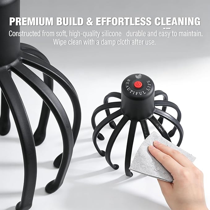 Electric Scalp Massager - 360° Rotation Head Massager with 3 Modes, Waterproof for Shower, Cordless Scalp & Hair Massager for Stress Relief, Hair Growth & Migraine Relaxation, Home & Travel Bloomnest
