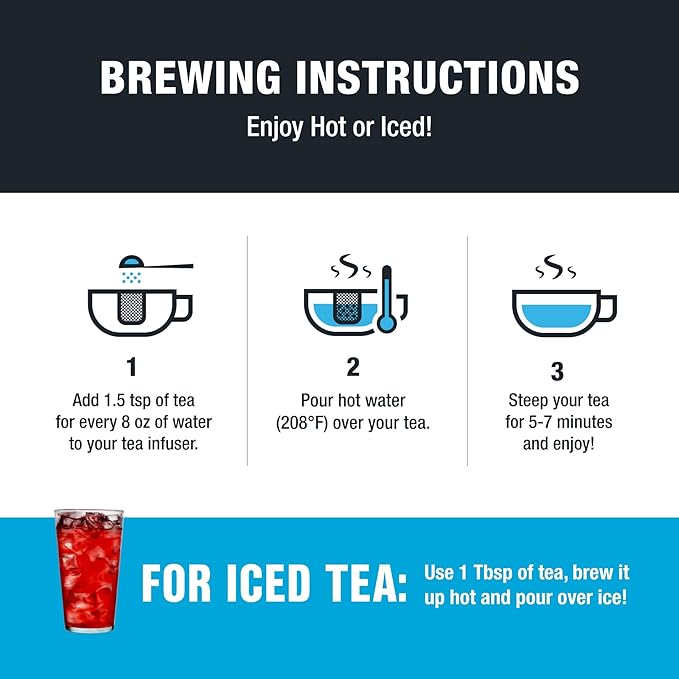 Tiesta Tea - Cherry Punch, Loose Leaf, Sweet Cherry Herbal Tea, Premium Blend, Non-Caffeinated Fruit Blend, Hot or Iced Up to 200 Cups, 16oz Resealable Pouch - Bloomnest