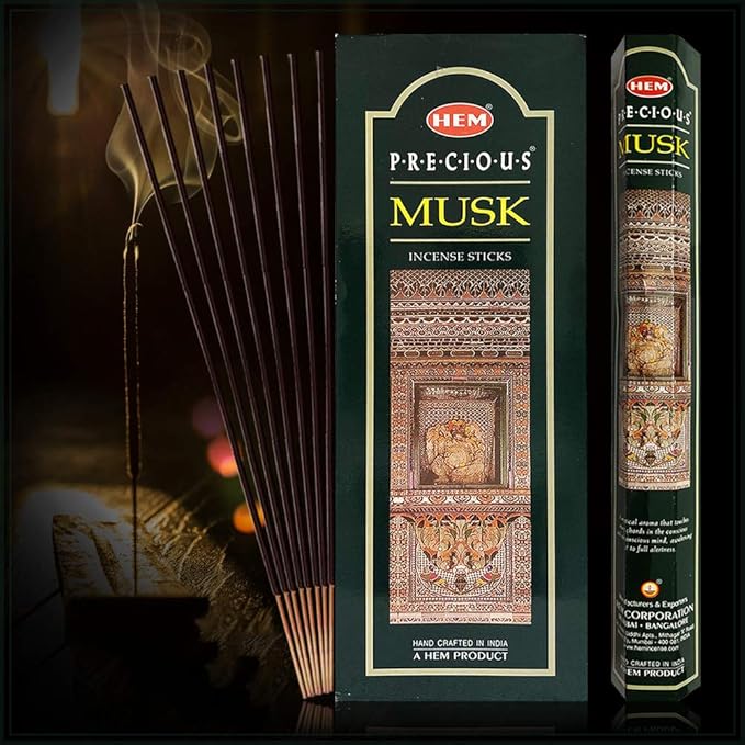 TRUMIRI Precious Musk Incense Stick Bundle: 120 Sticks (6 Packets of 20) with Trumiri Incense Holder TRUMIRI