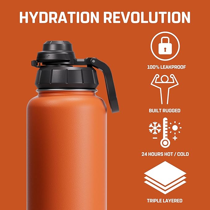 Vesmoon Vessence Tea Infuser Bottle - 32 Oz Insulated Loose Leaf & Fruit Infuser Bottle | Leak Proof with FlowSip Lid