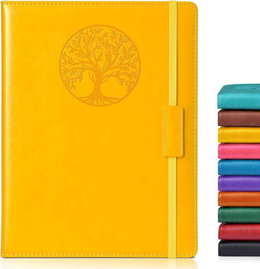 Lined Journal Notebook for Women Men,256 Pages B5 Large Hardcover Leather Journals for Writing,Travel,Business,Work & School,College Ruled Notebooks for Note Taking,Diary Notepad 7.8"×10.2" - Bloomnest
