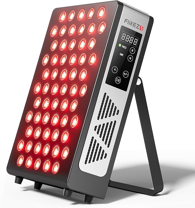 2026 Upgraded Red Light Therapy for Body Face, 4-Chip 630nm/660nm/830nm/850nm Red Light Panel with 3 Modes, Dimmable & Timer, Infrared Light Therapy for Home Office Gym, Pro 60 LEDs Flikeze