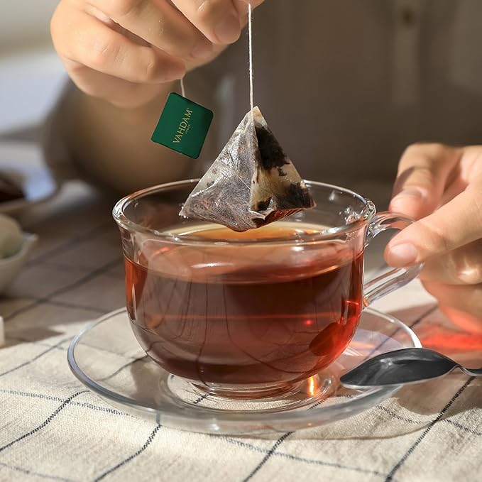 VAHDAM, Assorted Black Tea Bags Sampler (5 Flavors, 20 Ecofriendly Pyramid Tea bags) I Gift Ideas for Women & Men | Assam and Darjeeling Teas | Gluten Free & Non GMO | Gifts for Him/Her - Bloomnest