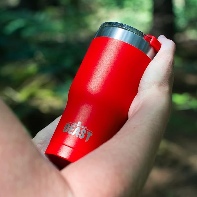 Beast 20 oz Tumbler Stainless Steel Vacuum Insulated Coffee Ice Cup Double Wall Travel Flask (Ladybug Red) - Bloomnest