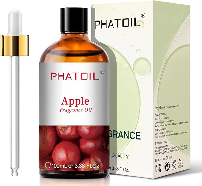 PHATOIL 3.38FL.OZ Apple Fragrance Oils for Aromatherapy, Essential Oils for Diffusers for Home, Perfect for Diffuser, Yoga, Skin Care, DIY Candle and Soap Making - 100ml - Bloomnest