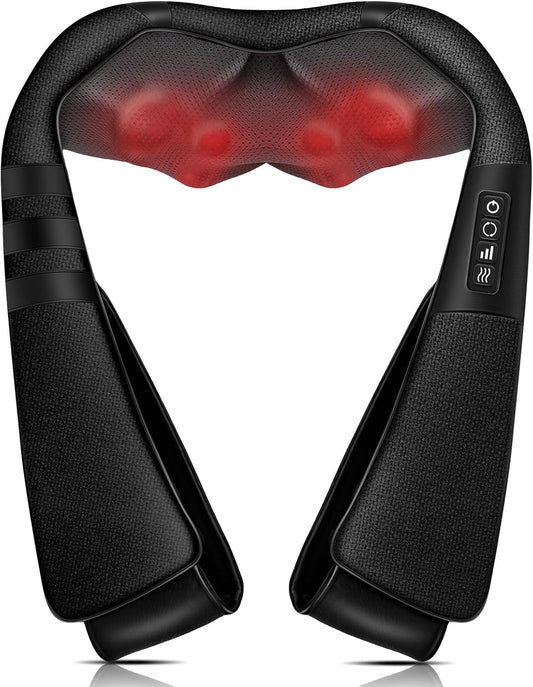 Shiatsu Neck and Back Massager with Heat, Shoulder Massager for Pain Relief Deep Tissue, Electric Deep 3D Kneading Full Body Massage Pillow for Women Men Home Office and Car