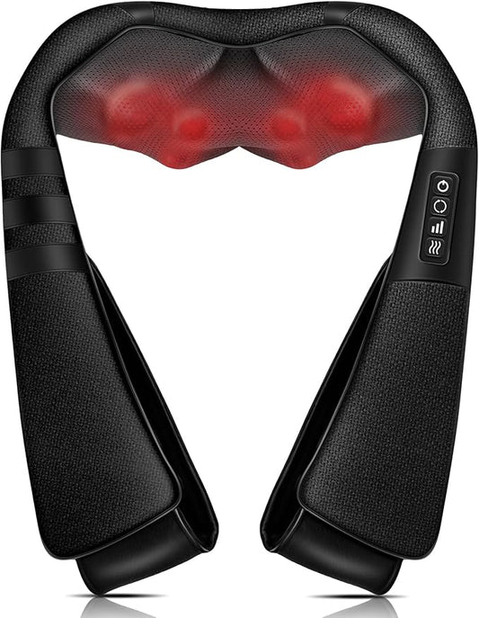 Shiatsu Neck and Back Massager with Heat, Shoulder Massager for Pain Relief Deep Tissue, Electric Deep 3D Kneading Full Body Massage Pillow for Women Men Home Office and Car - Bloomnest