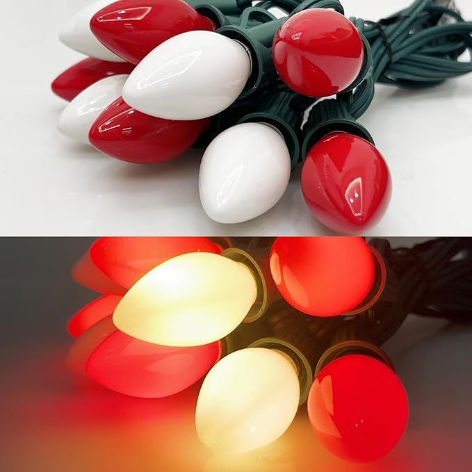 SUNSGNE C7 LED White Replacement Christmas Light Bulbs - 0.6W LED E12 Candelabra Base Bulbs - Perfect for Salt Lamps, Night Lights and Decorative Lights - Pack of 25 - Bloomnest