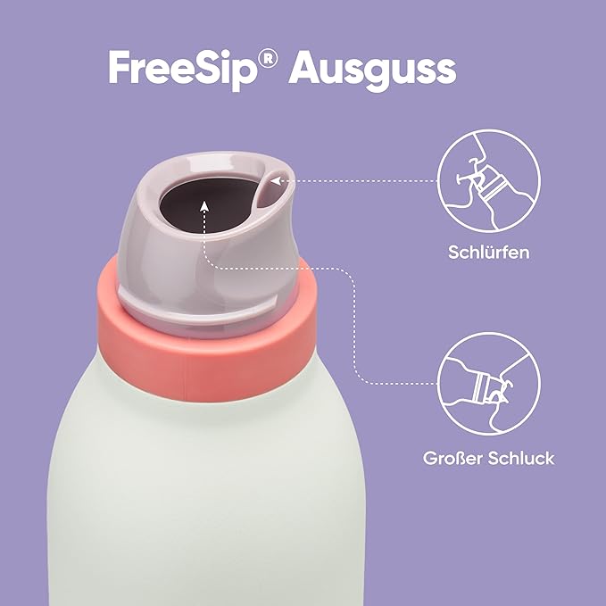 Owala FreeSip Twist Insulated Stainless Steel Water Bottle with Straw for Sports and Travel, BPA-Free, 24-oz, Purple/Green (Minty Horizon) Owala