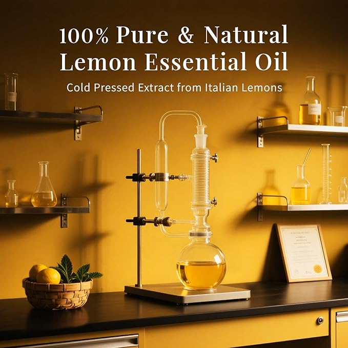 SU JUABA Lemon Essential Oil 4 Fl Oz, 100% Pure Natural for Cleaning, Diffuser, Skin Care, Aromatherapy- 118ML Bloomnest