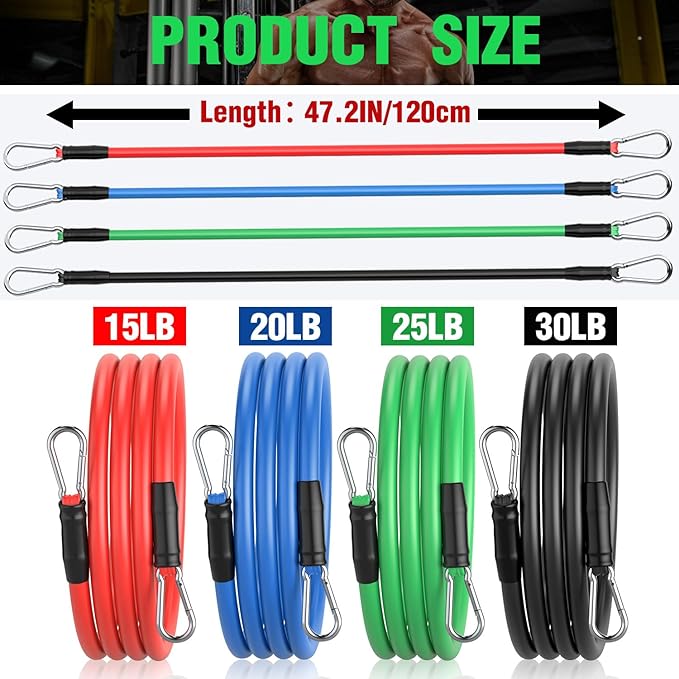 TOBWOLF 4PCS Baseball Exercise Bands with Interchangeable Grips, Baseball Resistance Trainer for Pitching & Throwing, Training Aid for Baseball Softball Pitchers to Build Arm Strength, Warm-Up - Bloomnest