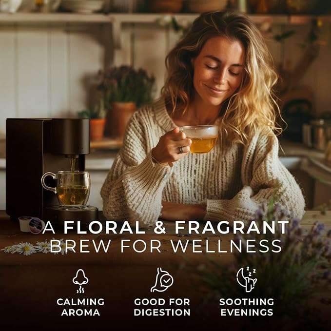 Gya Tea Co Chamomile Lavender Herbal Tea Pod (24 Count)- Decaf Wellness Tea for Body Comfort & Relaxing - Bloomnest