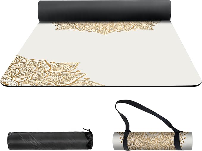 nuveti Yoga Mat Print Extra Thick TPE Non Slip Fitness Exercise Mat with Carrying Bag,72"x24" Extra Thick 6MM Exercise & Workout Mat for Yoga, Pilates Fitness and Floor Exercises - Bloomnest