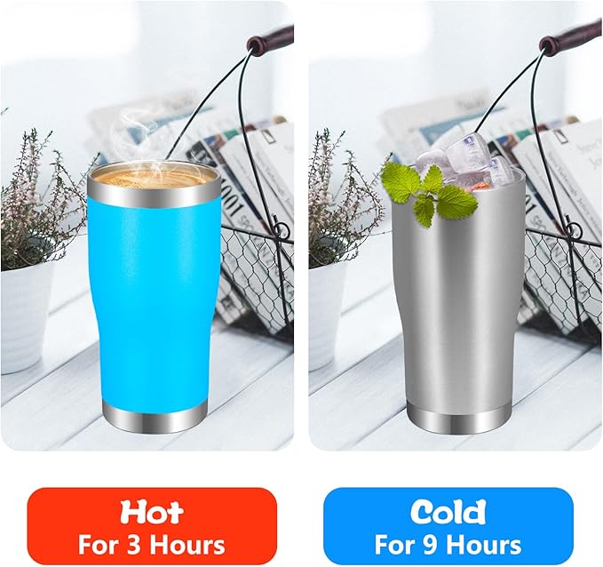 VEGOND 20oz Tumbler Stainless Steel Tumbler Cup with Lid And Straw Vacuum Insulated Double Wall Travel Coffee Mug(Stainless 1 Pack) - Bloomnest
