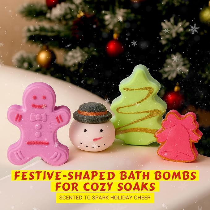 Christmas Advent Calendar 2025 Bath Bombs Gifts for Kids - 12PCS Surprising Bubble Bath Bombs Inside, Countdown Calendar Christmas Stuff Gifts for Girls, Women, Boys - Bloomnest
