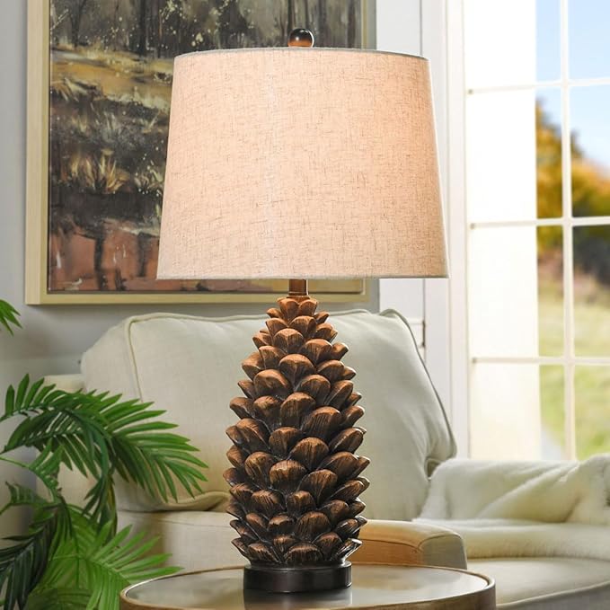 BLACK FOREST DECOR Rustic Pinecone Table Lamp - Lodge Style Lighting for Cabin or Home - 30.75" - Bloomnest