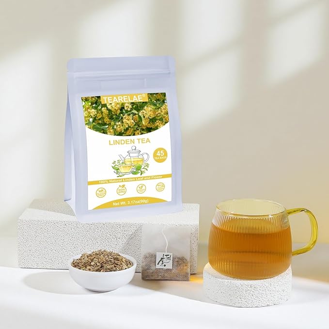 TEARELAE - Linden Tea Bags, 45 Count - Premium Natural Linden Flower & Leaf - Cut & Sifted Te de Tilo - Caffeine-free - Non-GMO - Soothing Herbal Tea for Evening Relaxation - Bloomnest