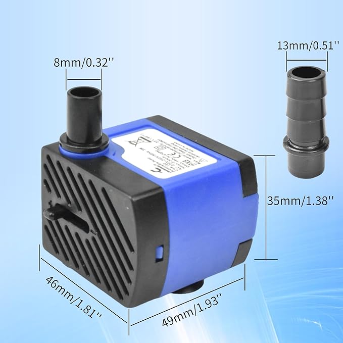 CONQUERALL 4W Circulation Pump 74GPH Adjustable Flow Hydroponics Supplies for Tabletop Water Fountain - Bloomnest