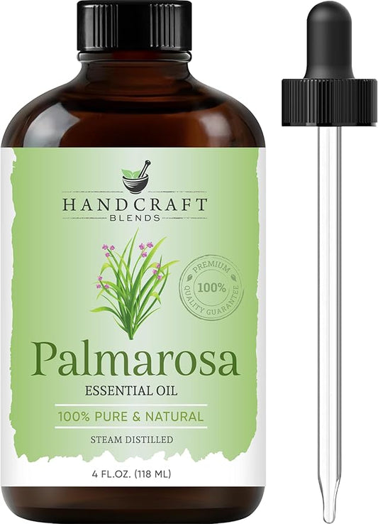 Handcraft Blends Palmarosa Essential Oil – Huge 4 Fl Oz – 100% Pure and Natural – Premium Grade Essential Oil for Diffuser and Aromatherapy, Skin, Massage, Candle and Soap Making Fragrance - Bloomnest