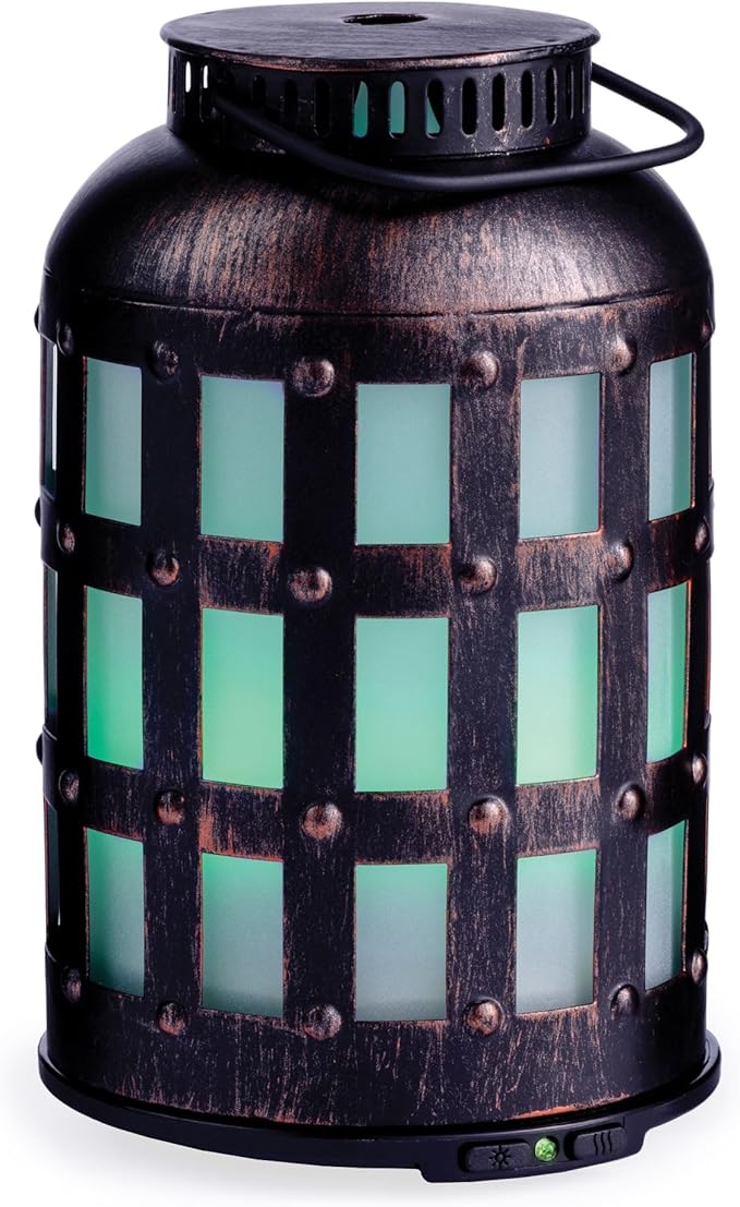 Airome Tavern Medium Essential Oil Diffuser|100 mL Humidifying Ultrasonic Aromatherapy Diffuser 8 Colorful LED Lights, Intermittent & Continual Mist, Auto Shut-Off Airom%C3%A9