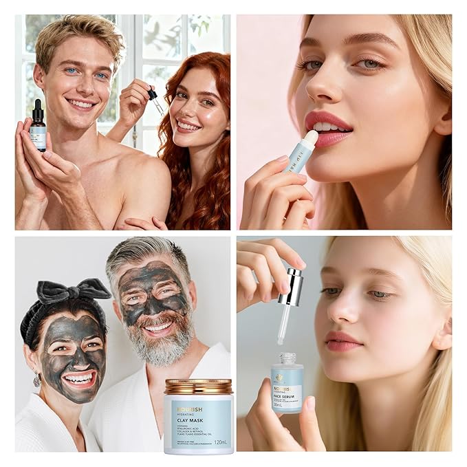 30pcs Valentines Day Gifts for Men & Women, Spa Gift Set, Ylang Facial Skin Care Set, Face Cream, Bath Oil, Serum, Shower Accessories, Clay Mask, Bath & Body Set, Birthday, Christmas, Dad, Mom