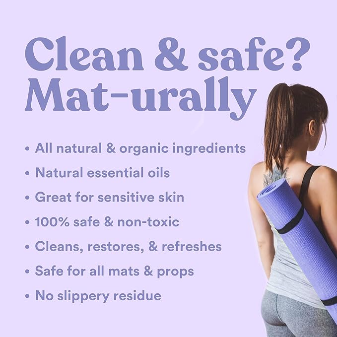 ASUTRA Yoga Mat Cleaner Spray (Peaceful Lavender), 4 fl oz - No Slippery Residue, Organic Essential Oils, Deep-Cleansing for Fitness Gear & Gym Equipment, Microfiber Towel Included - Bloomnest