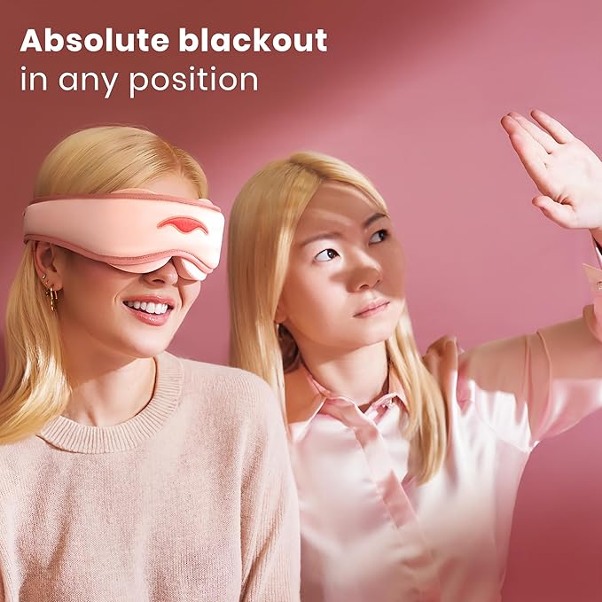 Manta Silk Mask - 100% Blackout Silky Sleep Mask, 22 Momme Premium Silk Eye Mask for Deep Sleep, Breathable & Machine Washable (Pink) - Bloomnest