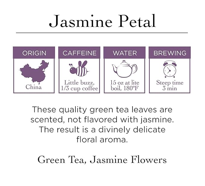 Two Leaves and a Bud Jasmine Green Tea Bags, 100 Count (Pack of 1) Whole Leaf Green Tea in Pyramid Sachet Bags, Compostable Sachets - Bloomnest