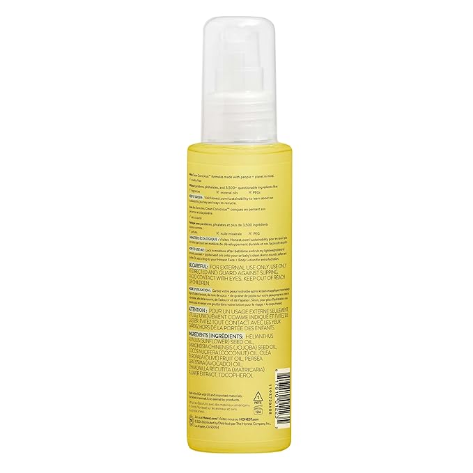 The Honest Company Fragrance Free Moisturizing Body Oil | Nourish + Soothe Baby's Skin | Plant-Based, Hypoallergenic, Vegan | 4.0 fl oz - Bloomnest