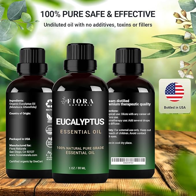 Eucalyptus Essential Oil - 100% Pure Eucalyptus Oil for Diffuser, Humidifier, Sinus, Cold, and Aromatherapy - Natural Oil for Skin, Hair, Scalp and Massage - Bloomnest