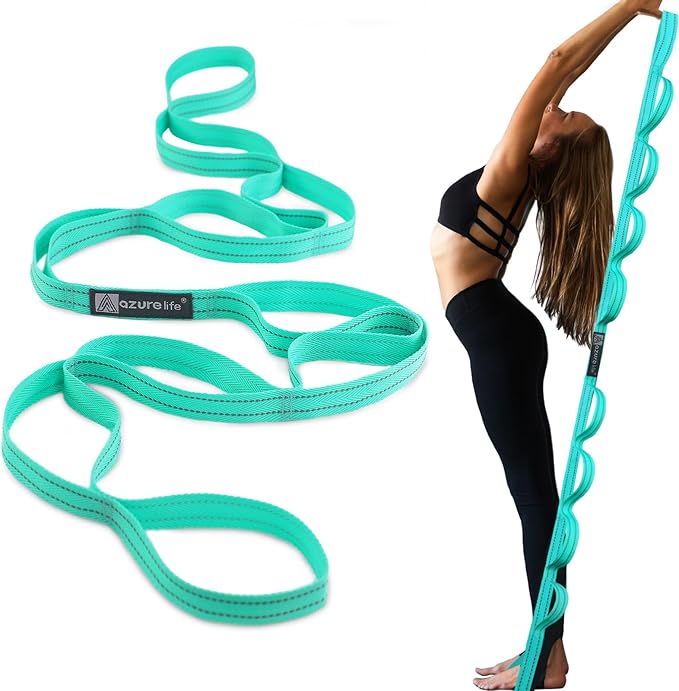 Premium Durable Stretch Straps with Loops, Stretching Strap for Physical Therapy, Multi-Loop Yoga Strap Fitness Exercise Strap for Yoga, Pilates, Dance, Flexibility&Exercise - Bloomnest