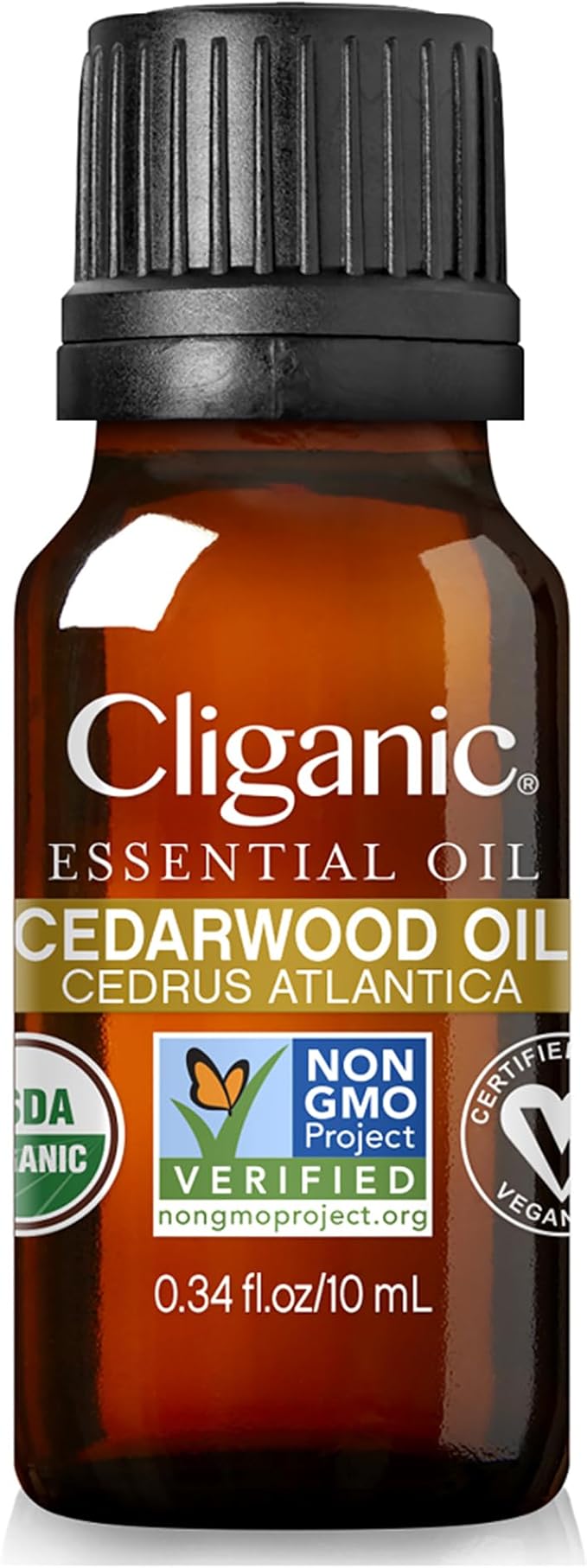 Cliganic Organic Cedarwood Essential Oil - 100% Pure Natural Undiluted, for Aromatherapy Diffuser | Non-GMO Verified (Packaging May Vary) Cliganic