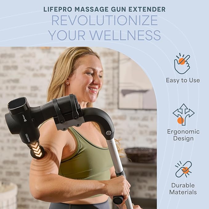LifePro Massage Gun & Holder (Sold Separately) – Percussion Muscle Massager for Athletes with 8 Heads & 6 Speeds – Deep Tissue Back Muscle Extender for Recovery - Bloomnest