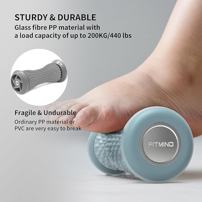 Foot Roller Massager for Plantar Fasciitis, Arch and Heel Pain Relief，Portable and Silence, Deep Tissue Foot Massager Roller Tool to Improve Circulation and Relieve Tension-Blue - Bloomnest