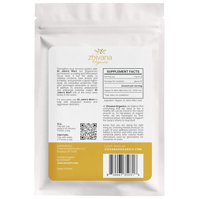 Organic St Johns Wort Herb (4 oz.) – 100% Pure Dried Saint John’s Wort Tea – Te de Hierba de San Juan Organica - Bloomnest
