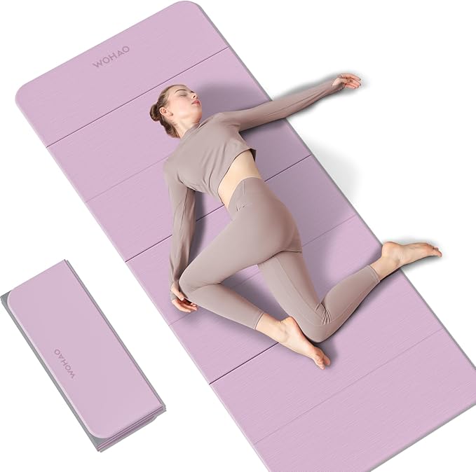 7-Fold Yoga Mat 70"x24" - 1/2 Inch Thick Folding Exercise Mat, Compact Non-Slip TPE Mat for Travel, Storage, Yoga & Home Gym, Lightweight & Portable - Bloomnest