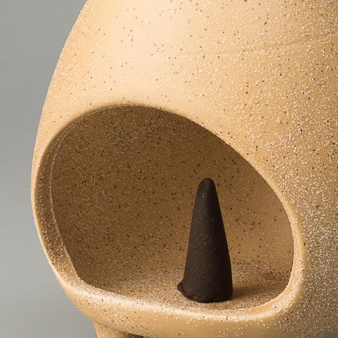 Palo Santo Holder Burner, Handcrafted Ceramic Incense Holder Burner and Ash Catcher for Palo Santo Sticks or sage Bundles, Smudge Bowl, Meditation Home Decor(Beige) - Bloomnest