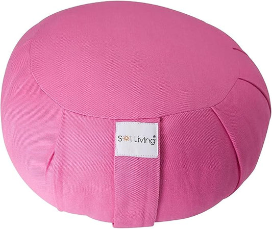 Meditation Cushion Sol Living Yoga Floor Pillow 100% Cotton Floor Cushion Removable Cover Firm Comfort Yoga Floor Cushion Seating for Adults Machine Washable Zafu Meditation Pillow Pouf Bolster Pillow