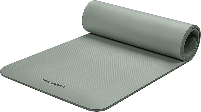 Retrospec Solana Yoga Mat 1/2" Thick w/Nylon Strap for Men & Women - Non Slip Exercise Mat for Yoga, Pilates, Stretching, Floor & Fitness Workouts - Bloomnest