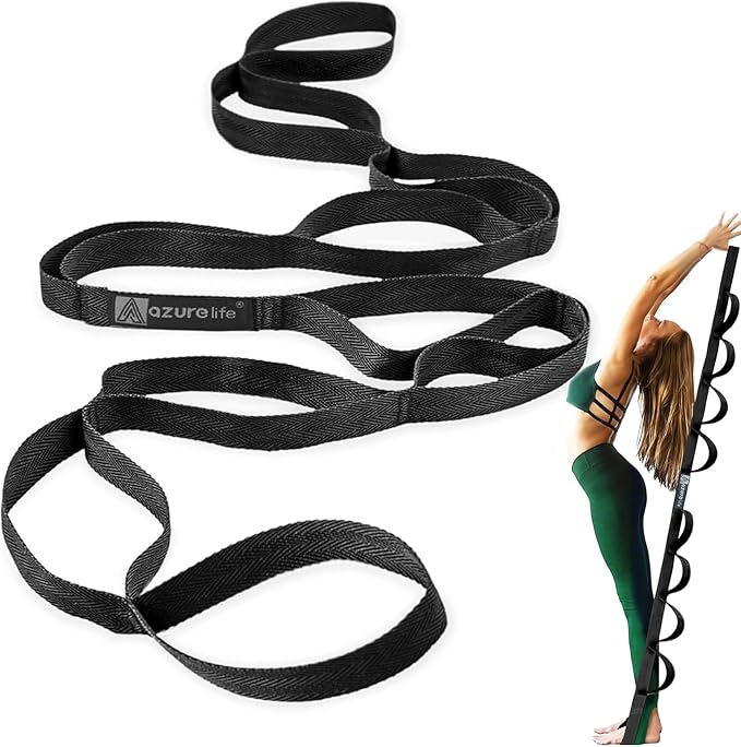 Premium Durable Stretch Straps with Loops, Stretching Strap for Physical Therapy, Multi-Loop Yoga Strap Fitness Exercise Strap for Yoga, Pilates, Dance, Flexibility&Exercise - Bloomnest