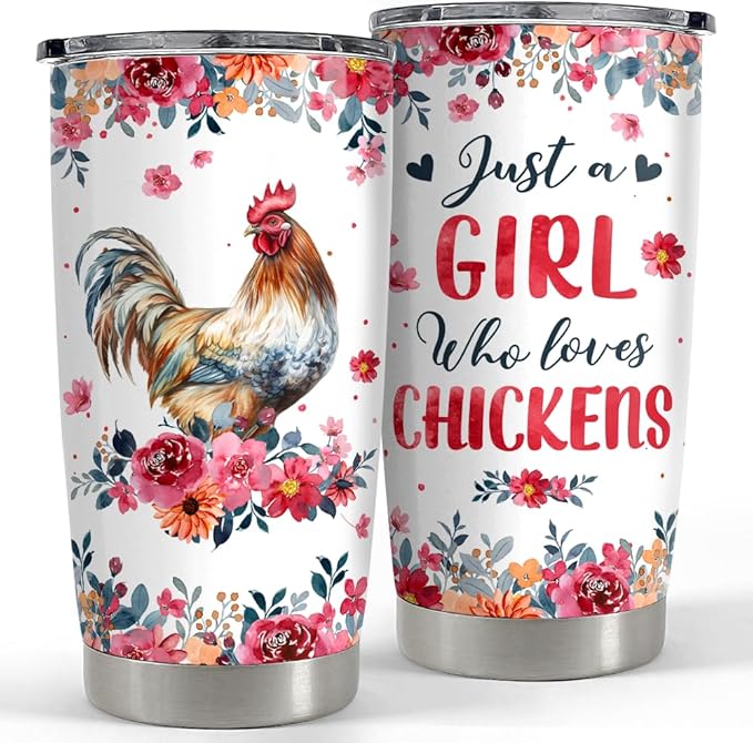 SANDJEST Chicken Tumbler - 20oz Stainless Steel Insulated Coffee Travel Mug Cup Gifts for Women, Girls & Teens for Birthday & Christmas - Bloomnest
