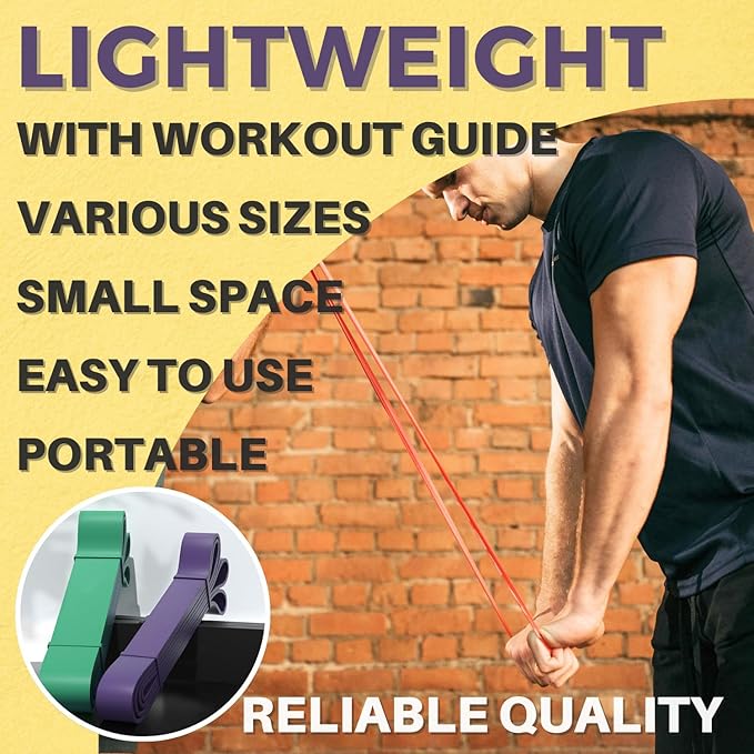 LEZER Resistance Bands - Pull Up Bands for Home Gym Fitness, Stretching, Physical Therapy & Training - Includes Instruction - Bloomnest