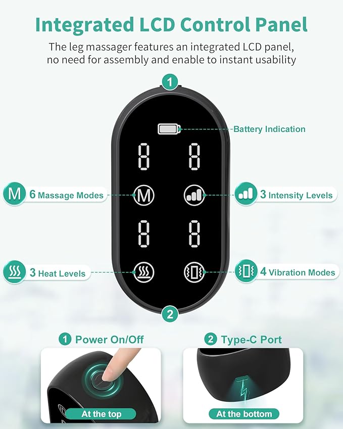 Medcursor Cordless Foot and Leg Massager with Heat, Rechargeable Leg Massager for Circulation and Pain Relief After Exercise, Portable Massager Boots for Home Office Gym Use, FSA HSA Eligible - Bloomnest
