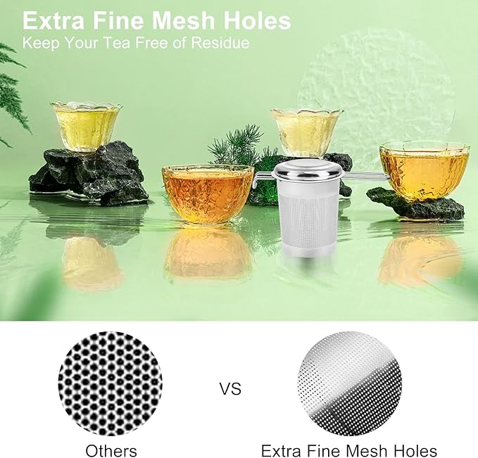 Numola Large Tea Infuser - Stainless Steel Loose Leaf Tea Steeper with Heat Resistant Double Handles, Tea Strainer & Tea Ball for Mugs, Cups & Teapots - Perfect for Home, Office, Coffee - Bloomnest