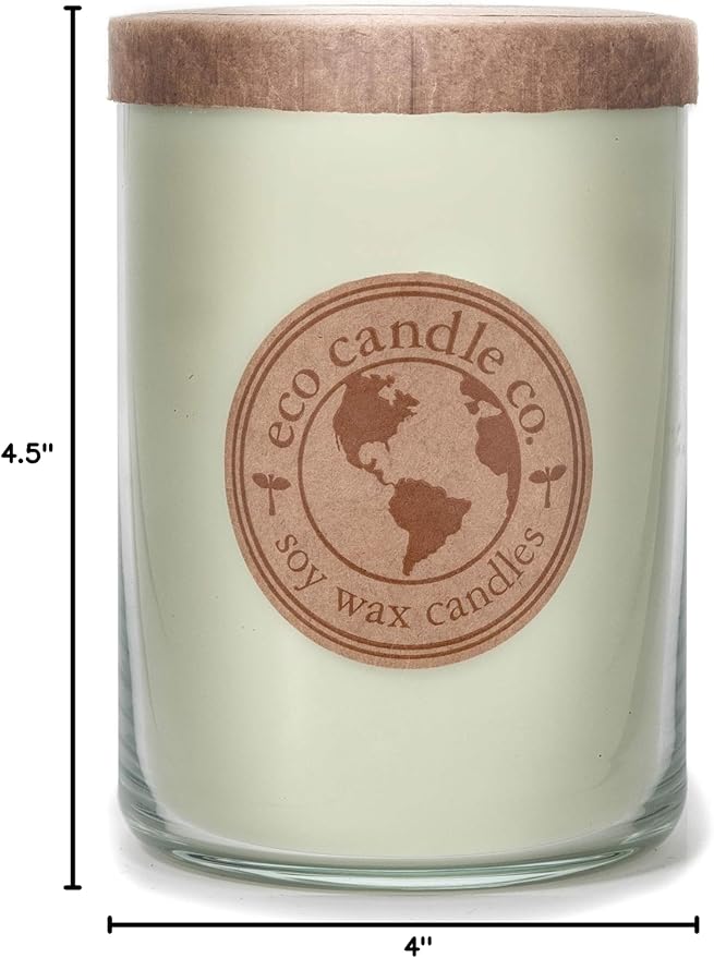 ECO CANDLE CO. Recycled Candle, Herb Garden, 26 oz. - Scents of Tarragon, Bergamot, Grapefruit, & Jasmine - 100% Soy Wax, No Lead, Kraft Paper Label & Lid, Hand Poured, Midwest Grown Soybeans - Bloomnest