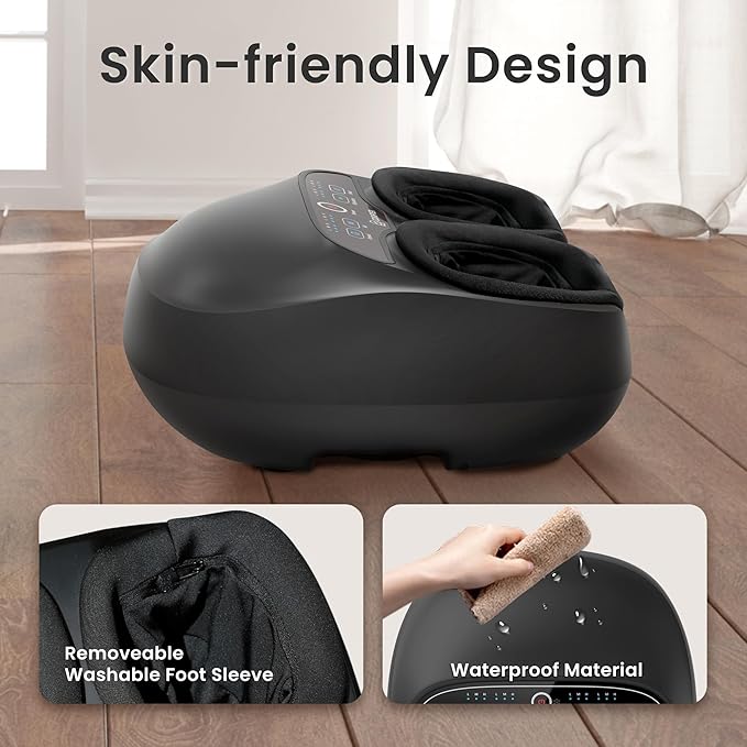 COMFIER Foot Massager with Heat,Kneading,Vibration,Compression,Pause Function,Shiatsu feet Massager for Plantar Fasciitis Neuropathy, Christmas Gifts for Women,Men,FSA Eligible HSA，Size 13 - Bloomnest