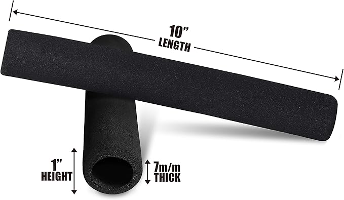 WF Athletic Supply Foam Foot Pads, Foam Roller for Gym Exercise Machines Equipment Replacements, Roller Pad for Leg Extension, PEC Deck Pads for Weight Bench, Sold by Pair (10” x 1” OD x 7mm ID) - Bloomnest