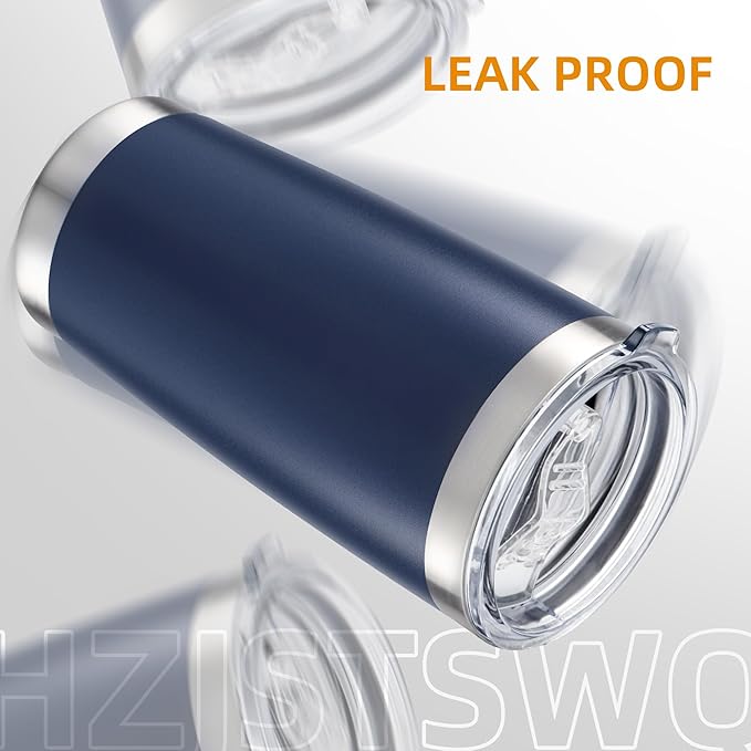 20 oz Tumbler Bulk with Lid Stainless Steel Insulated Tumblers Double Wall Vacuum Coffee Mug Powder Coated Tumbler Cups for Cold and Hot Drinks, Navy, 12 pack